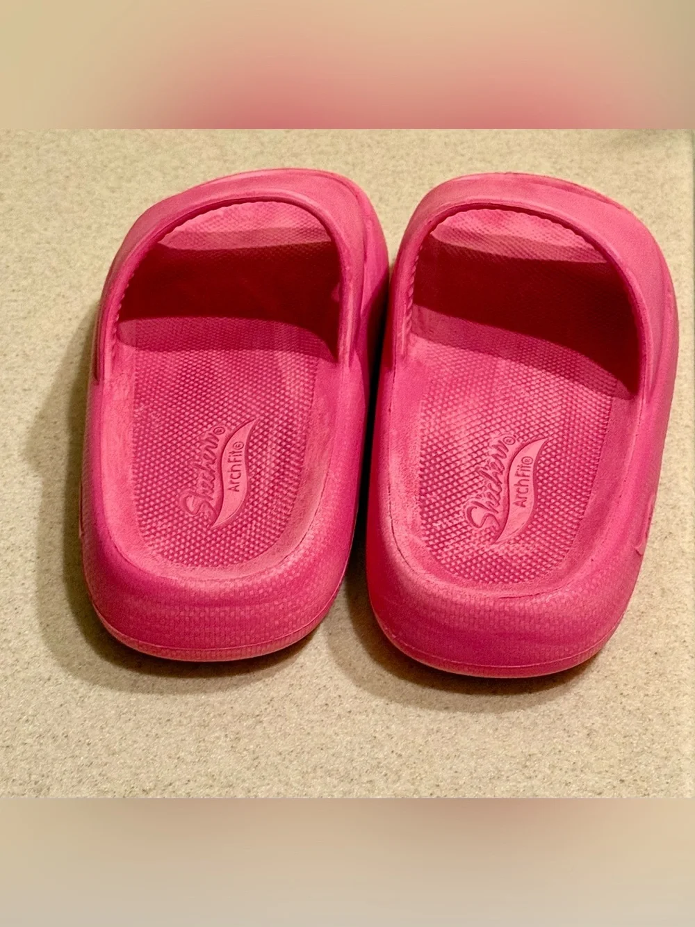 Skechers Foamies Arch Horizon Sandals Pink Size 7 NWOT Comfort Slides